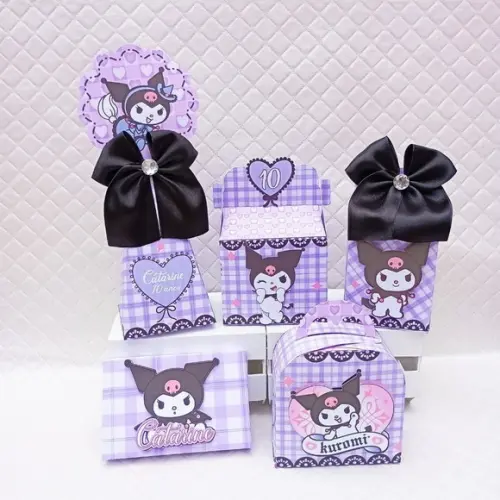 Kit 40 Caixas Personalizados Festa Kuromi