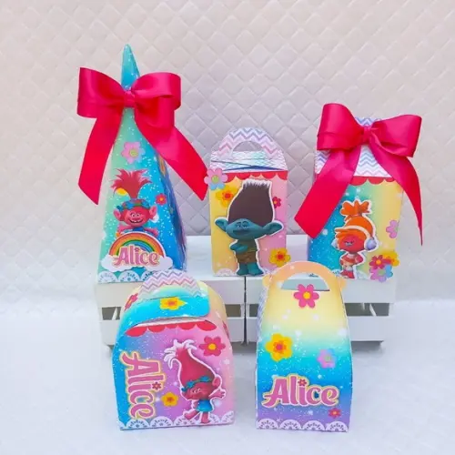 Kit 30 Caixas Personalizados Trolls