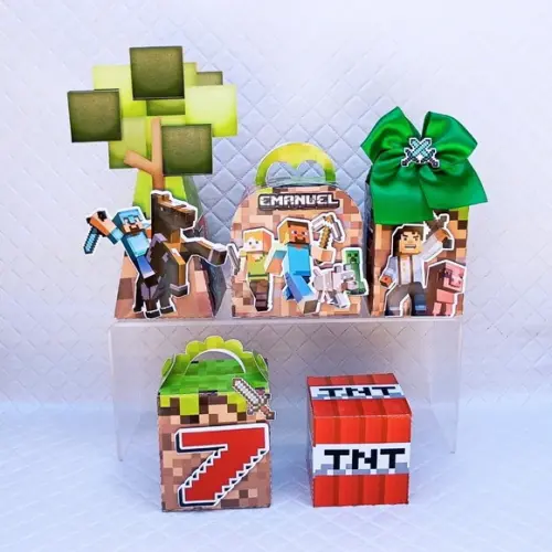Kit 40 Caixas Personalizado Minecraft