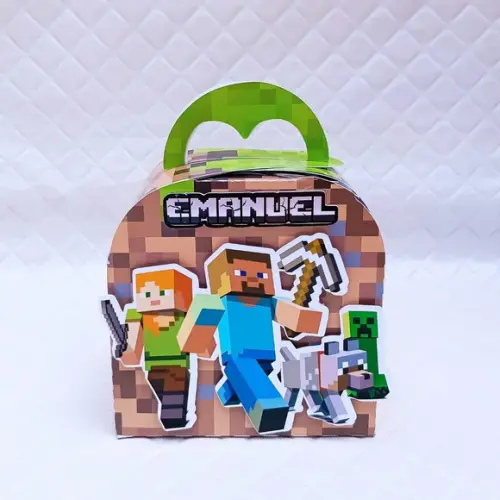 Caixa Maleta Personalizado Minecraft - 20 Peças