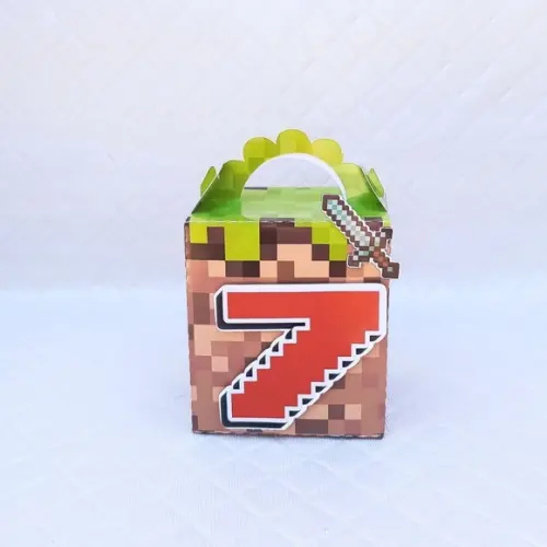 Caixa Lanchinho Personalizado Minecraft - 20 Peças