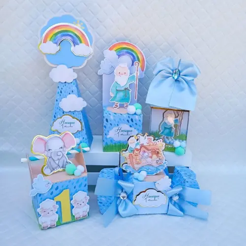 Kit 30 Caixas Personalizado Arca de Noé Luxo