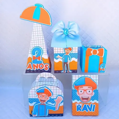 Kit 40 Caixas Personalizado Blippi