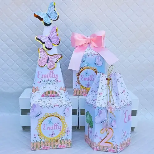 Kit 20 Caixas Personalizado Jardim das Borboletas