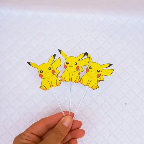 Topper para Docinho Pikachu -50 Peças