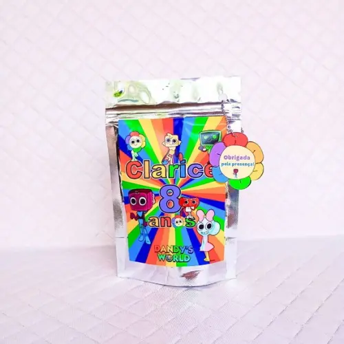 Kit 30 Saquinho Metalizado Zip Lock Dandy's World - m
