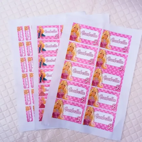 Kit 88 Etiquetas Escolares Personalizadas Barbie
