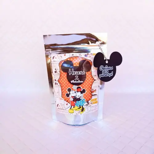 Kit 20 Saquinho Metalizado Personalizado Mickey- P