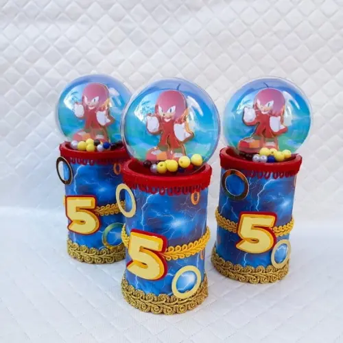 Cofrinho Personalizado Sonic Knuckles Luxo - 10 Itens