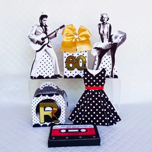 Kit 36 Caixas Personalizado Anos 60