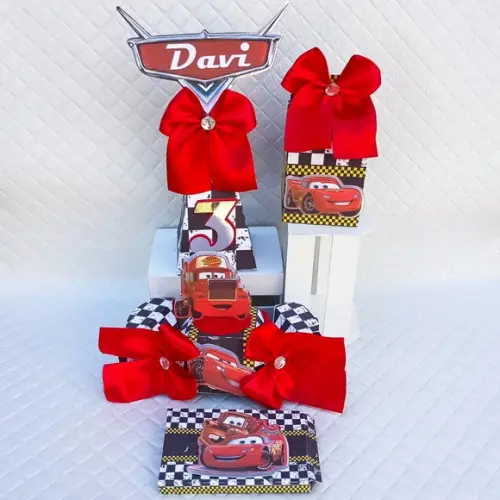 Kit 40 Caixas Personalizado Carros Disney Mcqueen