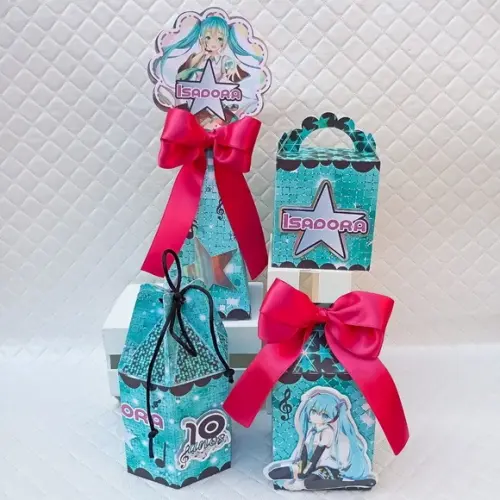 Kit 60 Caixas Personalizado Hatsune Miku