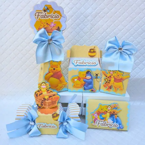 Kit 40 Caixas Personalizado Ursinho Pooh