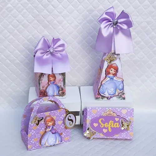 Kit 40 Caixas Personalizado Princesa Sofia