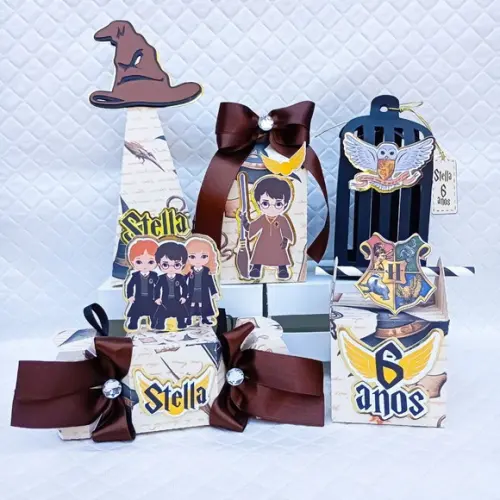 Kit 60 Caixas Personalizado Harry Potter