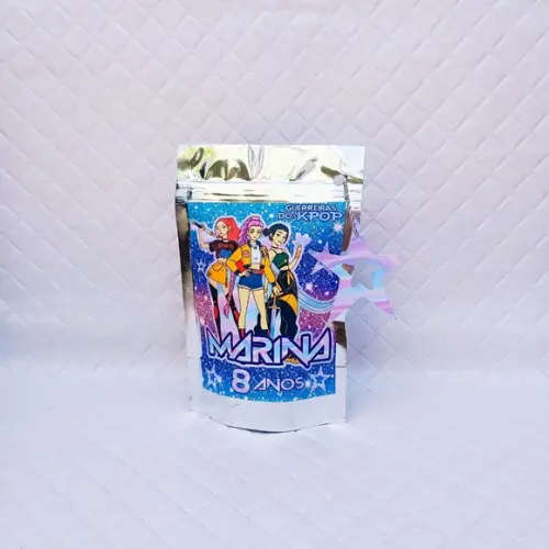 Kit 30 Saquinho Metalizado Zip Lock Guerreiras do K-pop - m