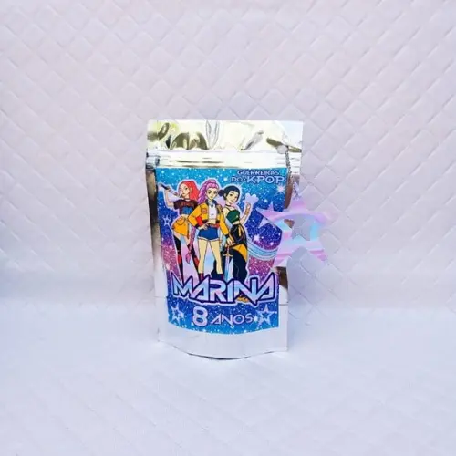 Kit 30 Saquinho Metalizado Zip Lock Guerreiras do K-pop - P