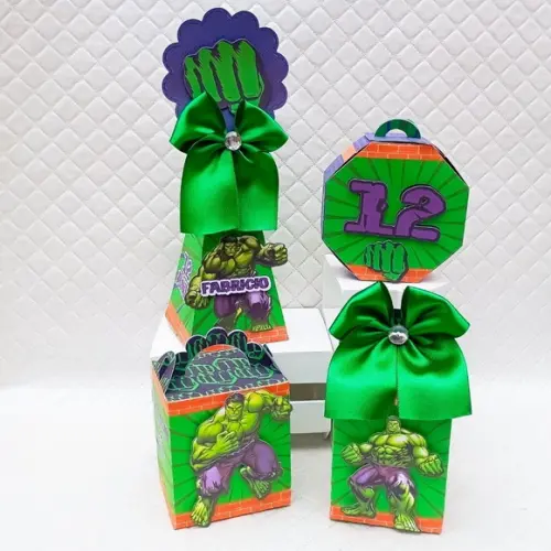 Kit 40 Caixas Personalizada Hulk