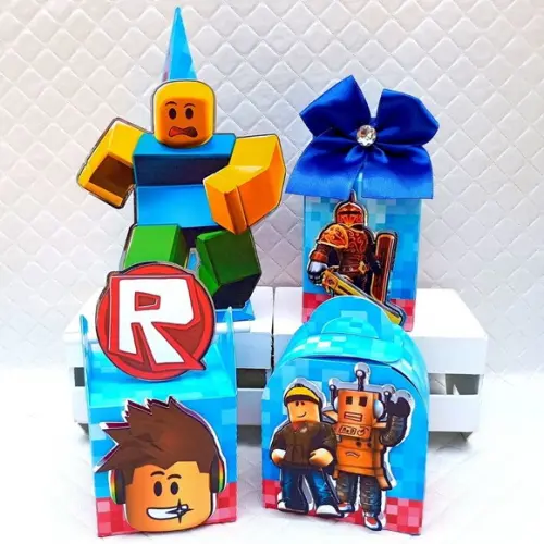 Kit 60 Caixas Personalizado Roblox Menino