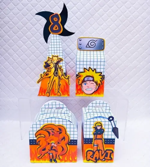 Kit 60 Caixas Personalizado Naruto