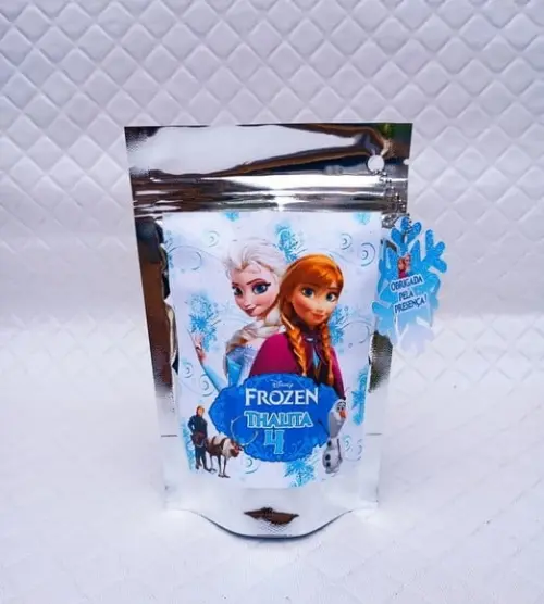 Kit 30 Saquinho Metalizado Zip Lock Frozen-p