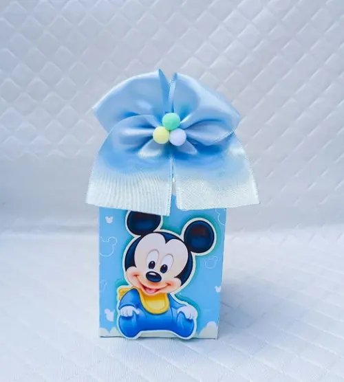 Kit 20 Caixas Milk Box Personalizado Mickey Baby - 20 Peças