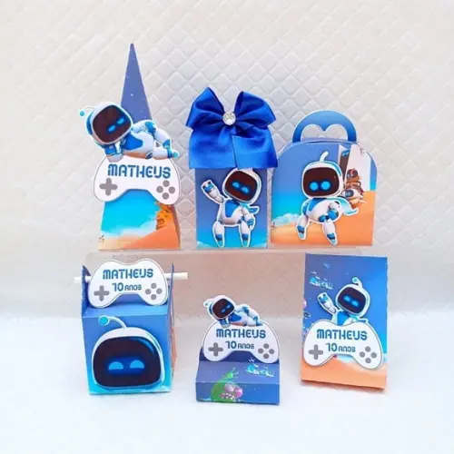 Kit 30 Caixas Personalizado Astro Bot