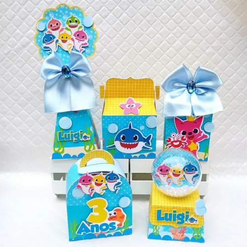 Kit 20 Caixas Personalizada Baby Shaker Menino