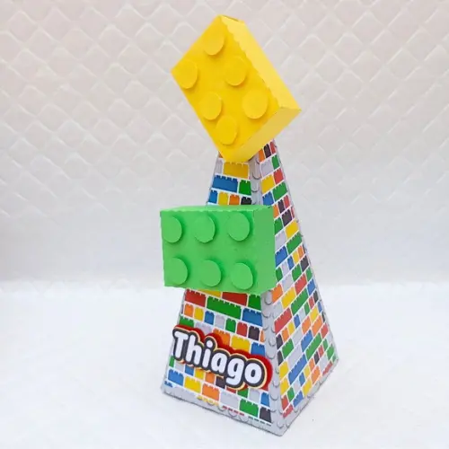 Caixa Pirâmide/cone Personalizado Lego