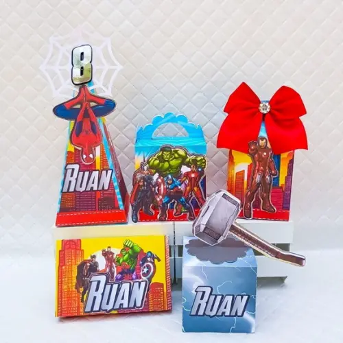 Kit 20 Caixas Personalizado Vingadores