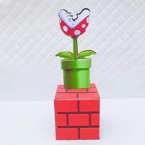 Caixa Cubo Flor Piranha Mario Bros- 20 Peças
