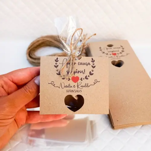 Kit Lembrancinha Casamento -embalagem Rústica Mini Suspiros