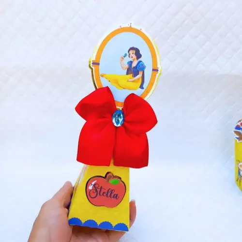 Caixa Cone/pirâmide Personalizado Branca de Neve