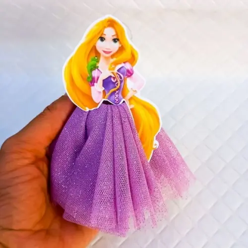 Tubete Personalizado Rapunzel com Tule - 10 Peças