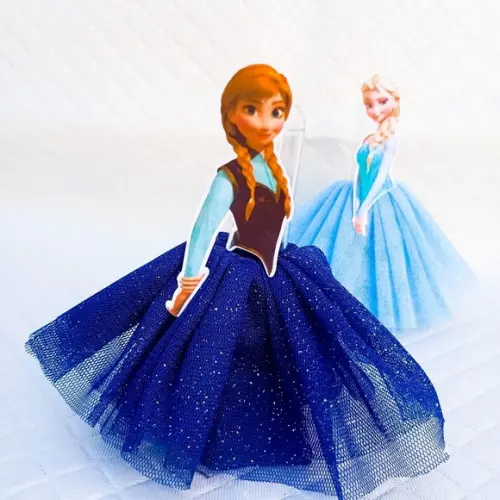 Kit 20 Tubete Lembrancinha Anna e Elza Frozen com Tule