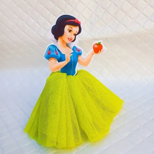 Kit 10 Tubetes Personalizado Branca de Neve com Tule