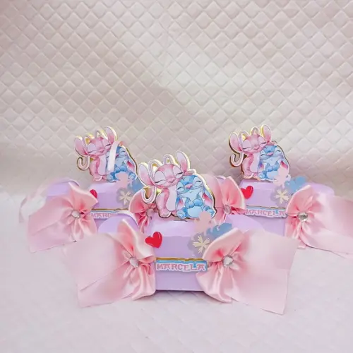 Caixa Bala Lillo Stitch Luxo Aquarelado - 10 Peças