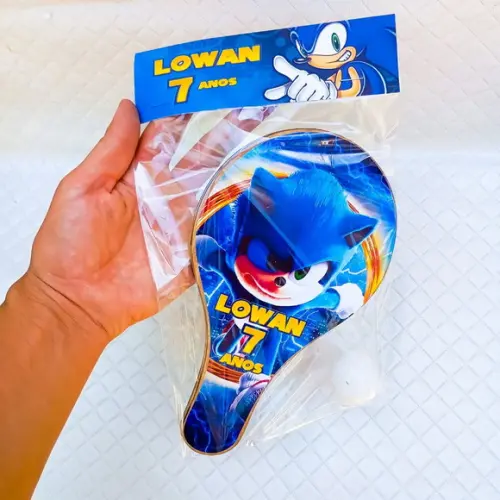 Kit 20 Lembrancinha Raquete Ping Pog Sonic