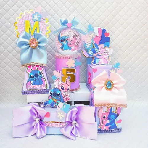 Kit 20 Caixas Personalizado Lillo Stitch Luxo