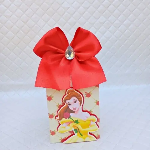Caixa Milk Box Personalizado Bela e a Fera - 20 Peças