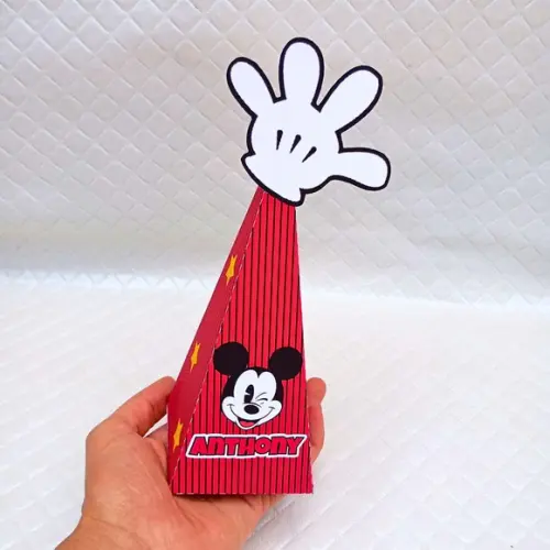 Caixa Cone/pirâmide Mickey- 20 Peças