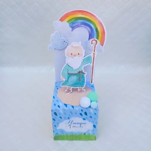 Caixa Cenário Personalizado Arca de Noé-15 Peças