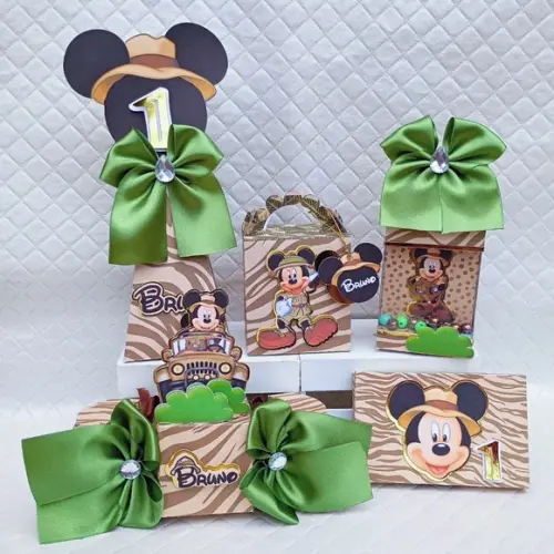 Kit 20 Personalizados Mickey Safari