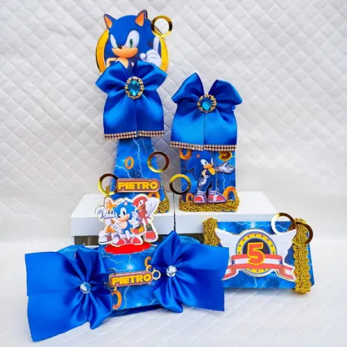 Kit 20 Caixas Personalizados Sonic Luxo