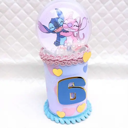 Cofrinho Personalizado Angel e Stitch - 10 Peças
