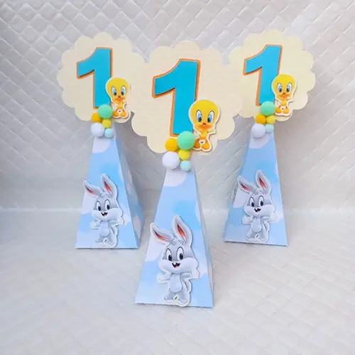 Caixa Cone/pirâmide Looney Tunes Baby - 20 Peças