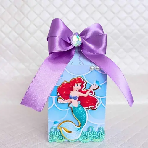 Caixa Milk Box Personalizado Princesa Sereia Ariel -10 Peças