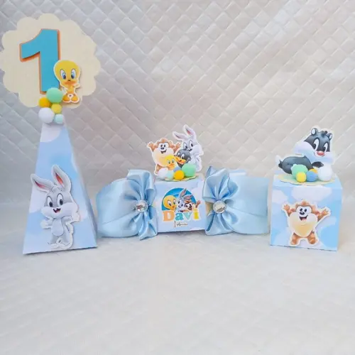 Kit 15 Caixas Personalizado Looney Tunes Baby