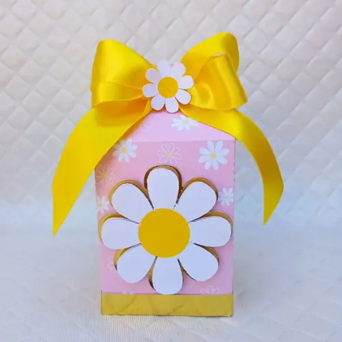 Caixa Milk Box Personalizado Margaridas - 20 Itens