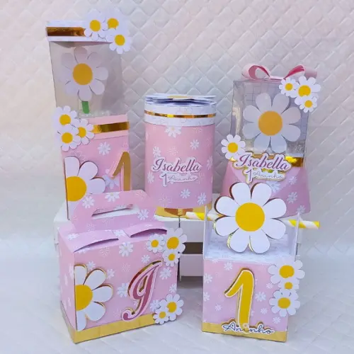 Kit 20 Caixas Personalizado Margarida Premium